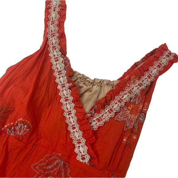 Handmade Embroidered Indian Boho Gypsy Style Dress Romantic Feminine Floral - Picture 7 of 12